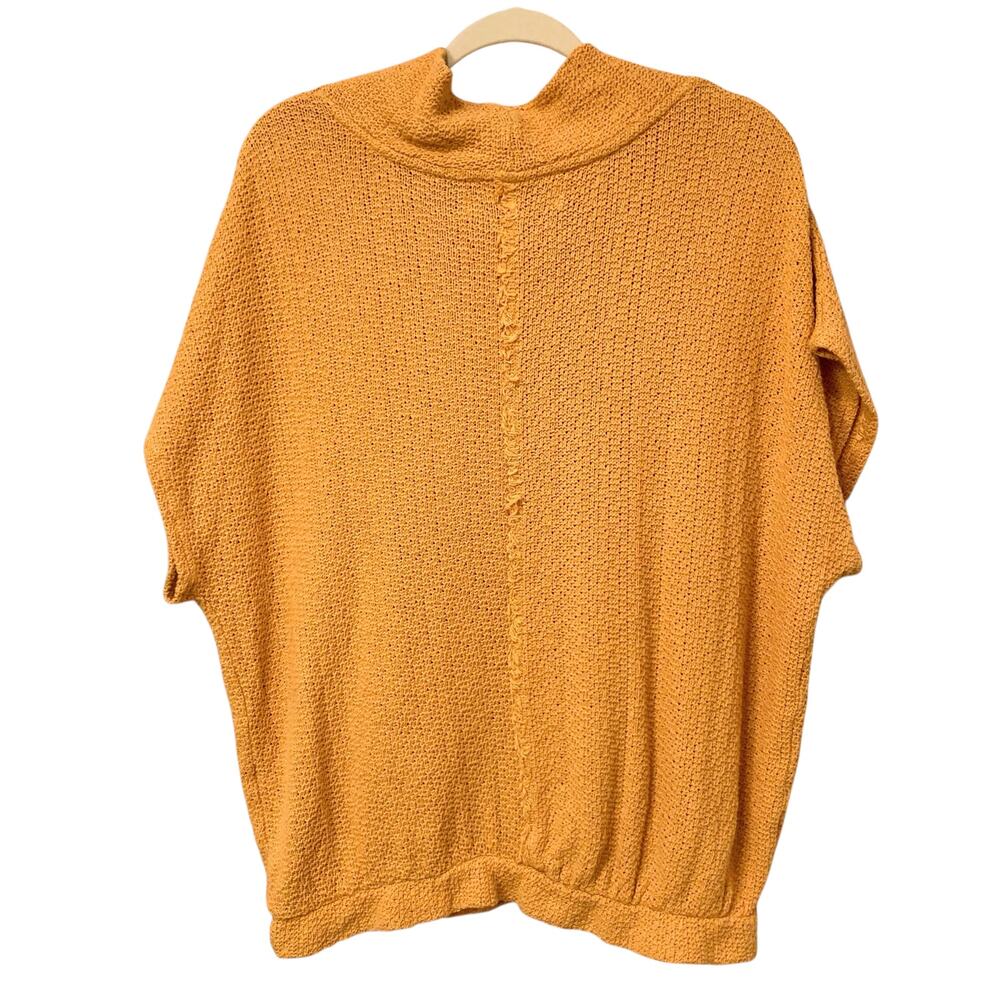 Free People Echo Beach Pullover Orange Cowl Neck Slouchy Sweater Size Medium EUC - Picture 3 of 9